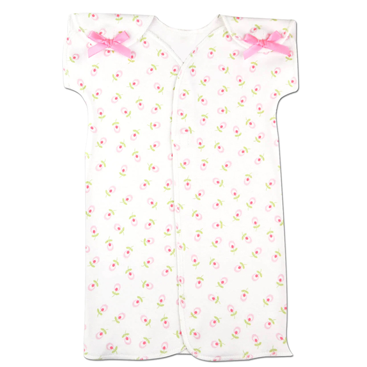 NICU night gown custom knotted gown for Preemie Eco-friendly premature baby gown organic cotton premature baby clothes