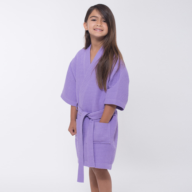 Waffle Kimono Kid's Robe Organic Cotton Cover-up for Kids Eco Friendly baby bathrobe Children Bath Robe
