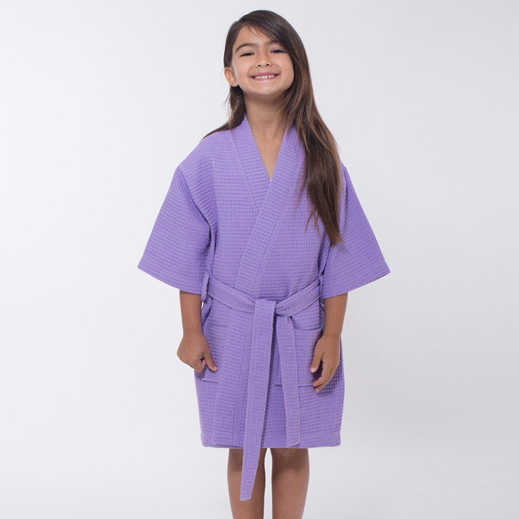Waffle Kimono Kid's Robe Organic Cotton Cover-up for Kids Eco Friendly baby bathrobe Children Bath Robe