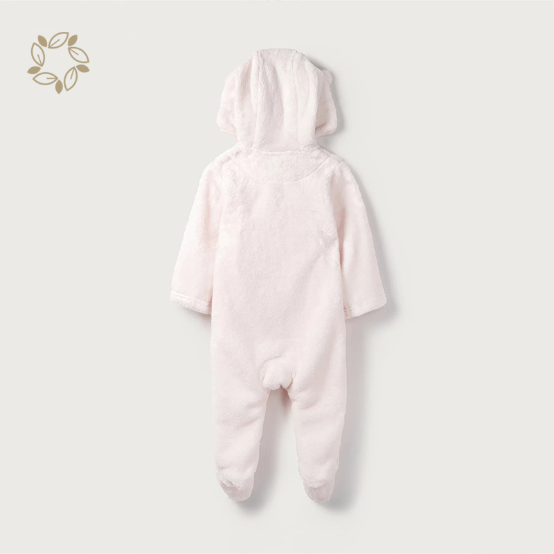 Newborn Toddler Baby Winter Fleece Jumpsuit Solid Cute Ear Hooded Romper baby winter romper eco friendly baby hoodie romper