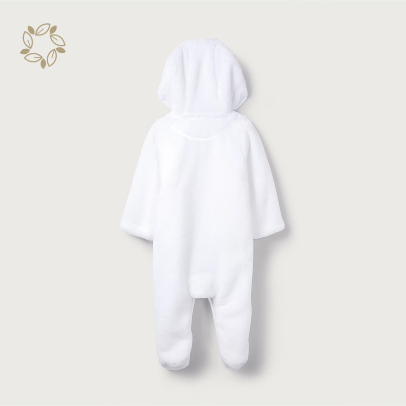 Newborn Toddler Baby Winter Fleece Jumpsuit Solid Cute Ear Hooded Romper baby winter romper eco friendly baby hoodie romper