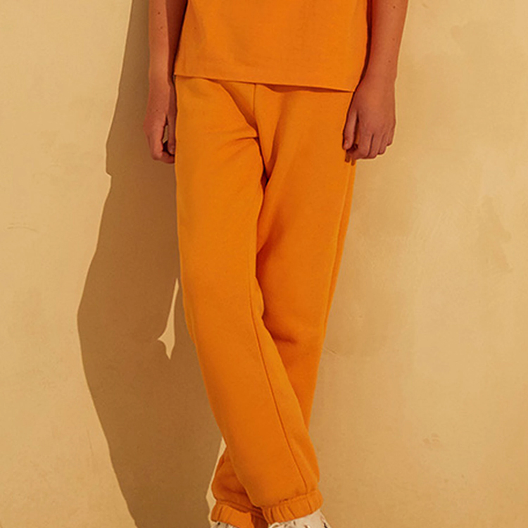 GOTS Organic Cotton kids sweatpants solid color children sweat pant GOTS cotton fleece Children Jogger pants