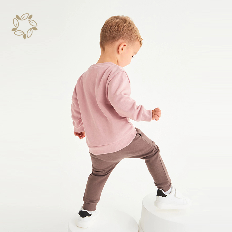 Bamboo cotton jersey sweatshirt and jogger set for baby eco friendly boys clothing sets sustainable toddler clothes set