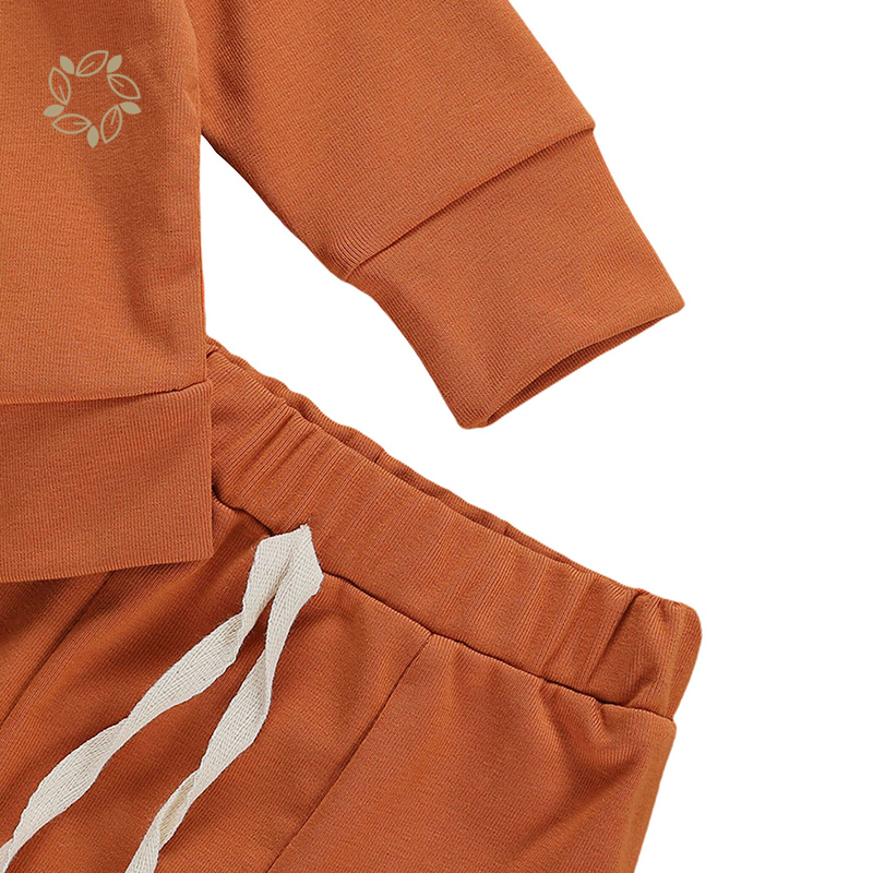 Autumn Winter Baby Girls Boys Clothes Sets Solid Long Sleeve Pullover Sweatshirt Tops Pants french terry toddler pullover