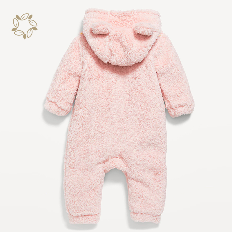 Newborn Baby Jumpsuit Hooded Fleece Rompers Long Sleeve Onesie Outwear Outfits fleece baby romper infant jumpsuit