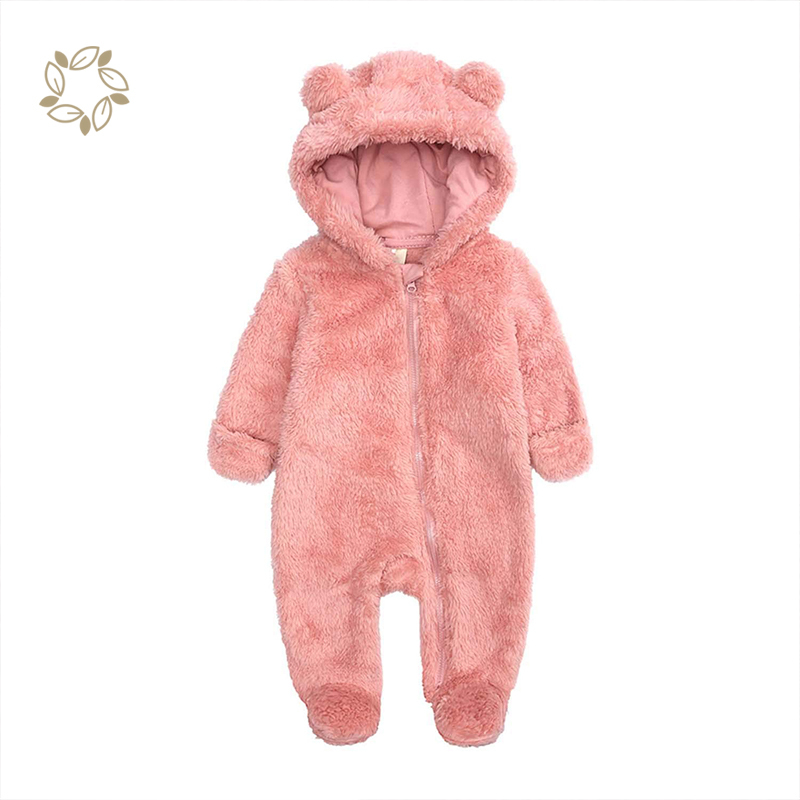 Newborn Baby Jumpsuit Hooded Fleece Rompers Long Sleeve Onesie Outwear Outfits fleece baby romper infant jumpsuit