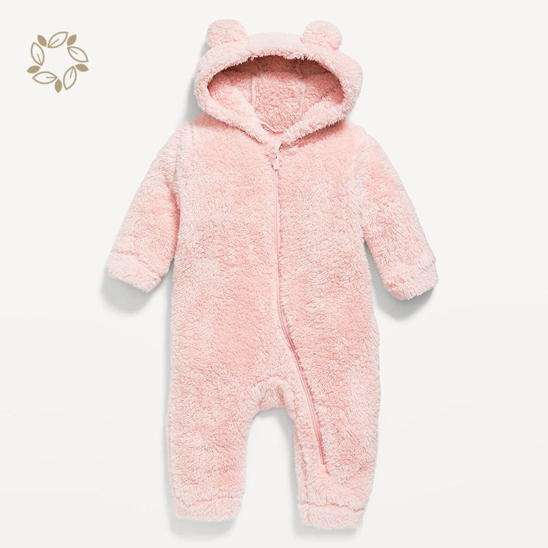 Newborn Baby Jumpsuit Hooded Fleece Rompers Long Sleeve Onesie Outwear Outfits fleece baby romper infant jumpsuit