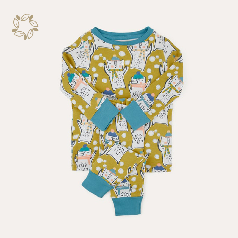 Organic cotton toddler boys sleepwear sustainable enfant pyjama eco friendly jersey toddler sleepsuit