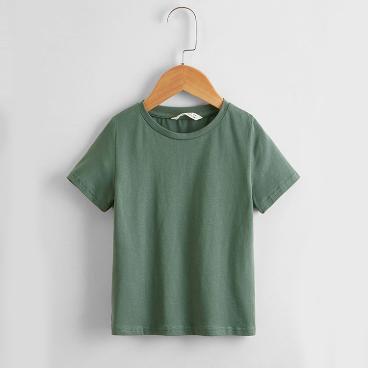 Eco-friendly kids clothing set Boys Drop Shoulder Solid Top & Track Shorts Set Organic cotton Boys t shirt and shorts