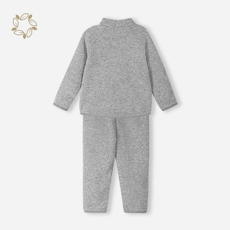 Organic cotton toddler zipped pullover and sweatpants eco friendly toddler 2 piece clothes kids zip sweatshirt and jogger