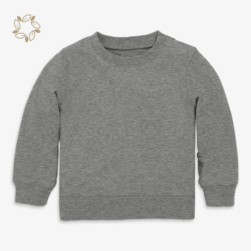 Organic cotton baby crewneck sweatshirt sustainable french terry toddler boy sweatshirt eco friendly baby jumper