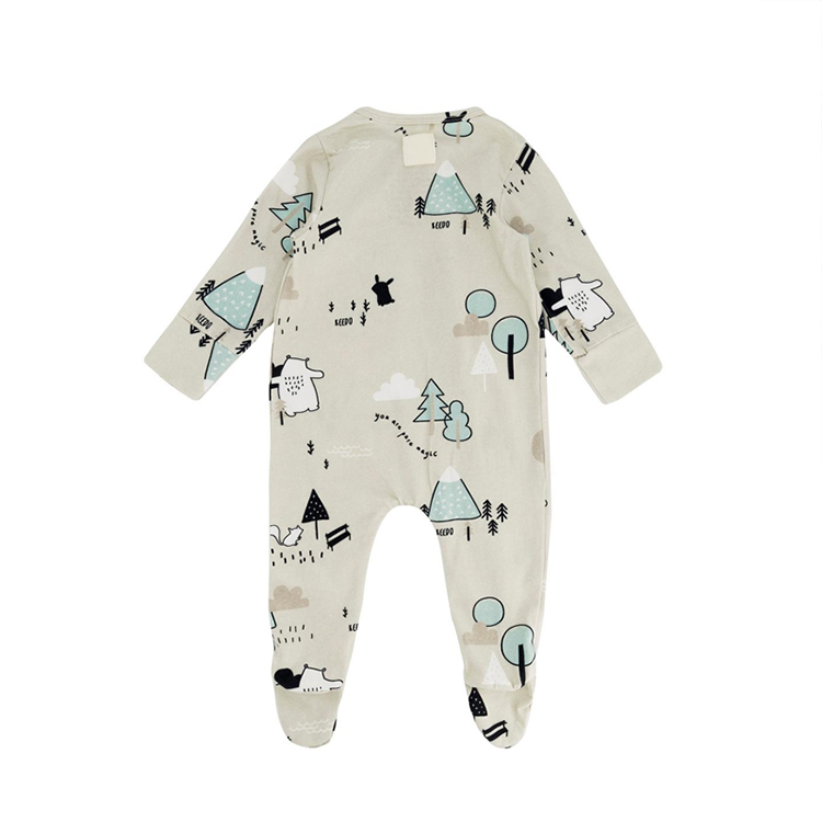 Organic cotton newborn zip romper Long Sleeve baby footie toddler girl clothes baby romper eco-friendly newborn sleepsuit