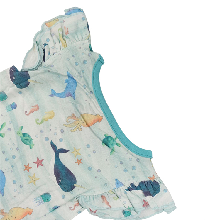 Ruffled Cap-Sleeve Twirl Skirt Bodysuit infant bubble romper newborn girl bodysuit bamboo baby Twirling Dress