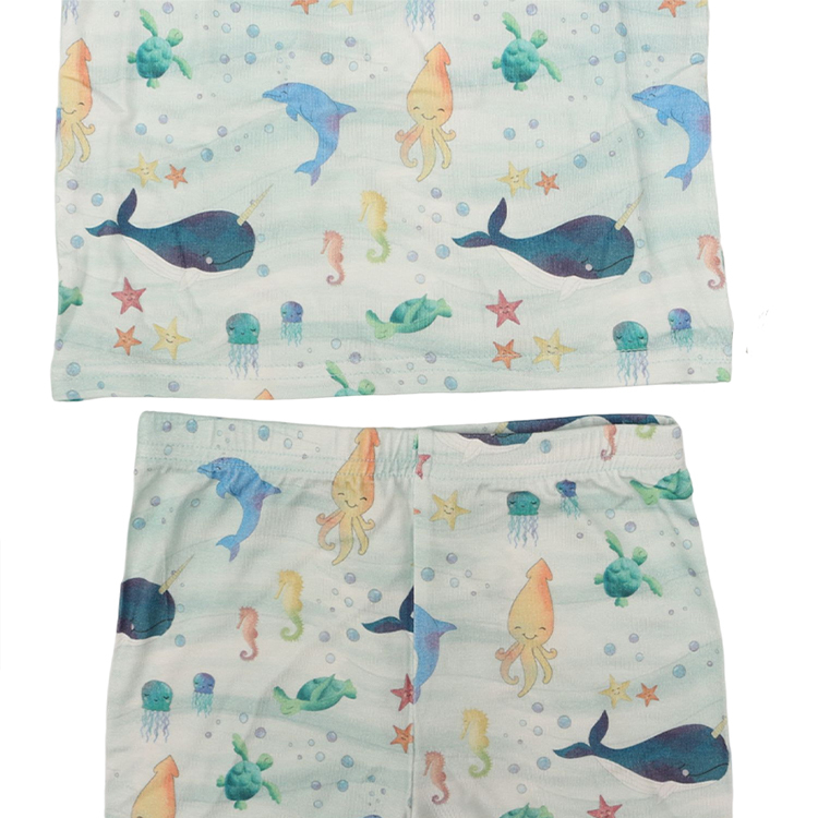 Baby pyjamas set organic baby loungewear pajamas bamboo short sleeve organic summer pajamas for baby's