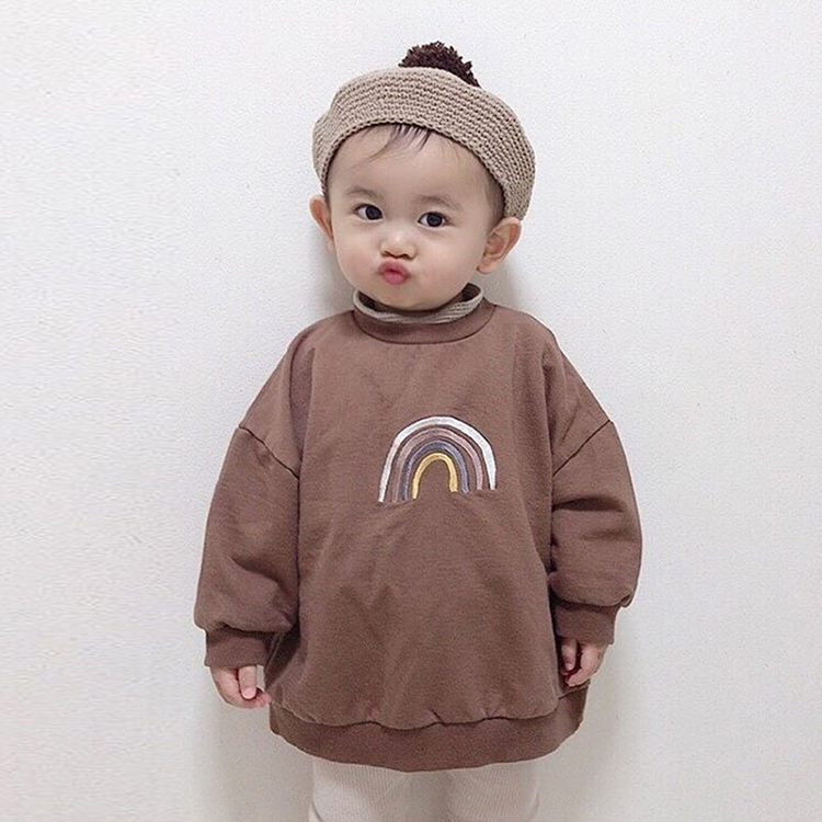 Toddler crewneck sweatshirt toddler Organic Cotton boys pullover hoodie eco friendly baby tracksuit baby pullover sweatshirt