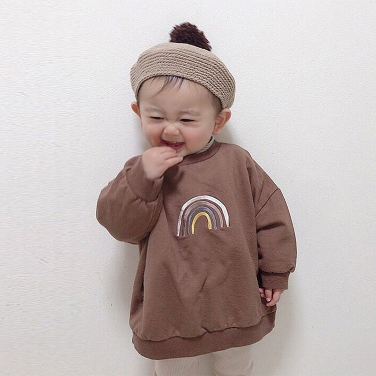 Toddler crewneck sweatshirt toddler Organic Cotton boys pullover hoodie eco friendly baby tracksuit baby pullover sweatshirt