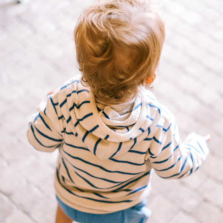 Kids Sweater Hoodie soft striped terry Pullover with hood organic cotton hooded sweatshirt Eco friendly Kids hoodie