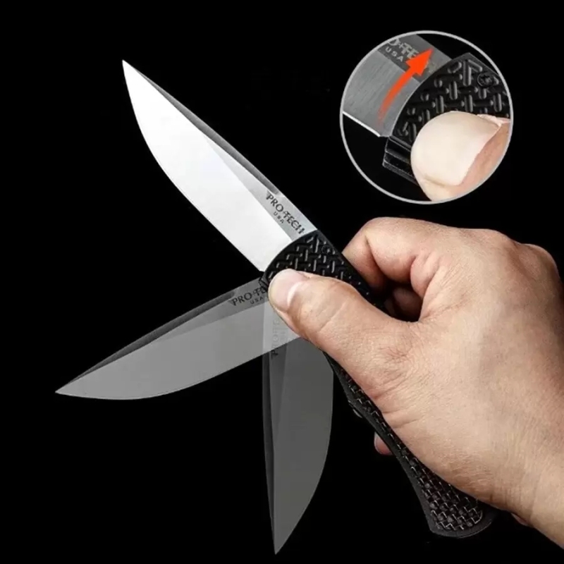 WHOLESALE !! SHIP FROM CHINA !! Pro-Tech 154CM steel blade aluminum carbon fiber cf handle tactical assisted automatic pocket knife