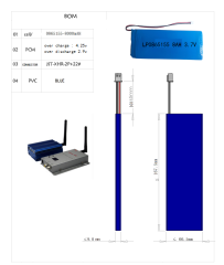 Lithium Ion Polymer Battery With pcb \ wire \connector 7V 8000MA