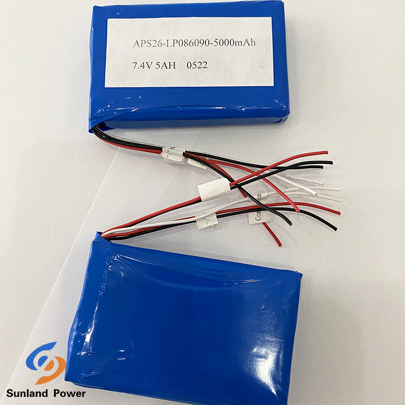 7.4V 5AH LP806090 2S1P Polymer Lithium Ion Batteries With I2C Function With Fuel Gauge