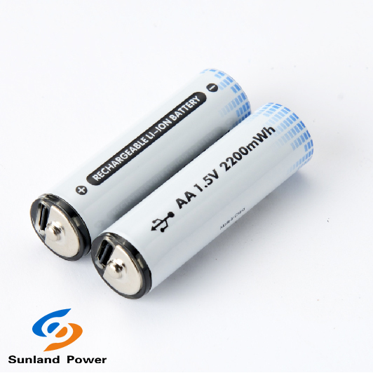 Rechargeable 1.5V AA Lithium Ion Battery With USB And Type C Connector