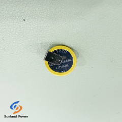 Rechargeable Lithium Primary Battery ML1220 3.0V 16mAh Coin / Button Cell Battery With Leg