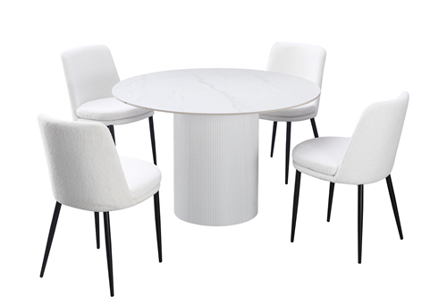 White Round Dining tables for 4