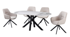 6 Seater Oval Dining Set