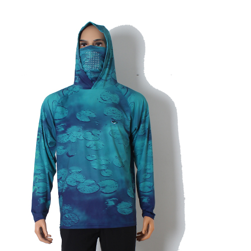 Custom made UPF 50+ UV protection outdoor fishing hoodies with face masks
