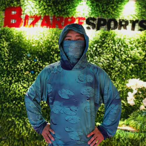 Custom made UPF 50+ UV protection outdoor fishing hoodies with face masks