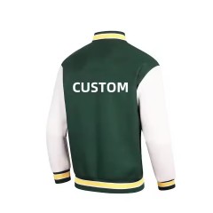 Color Contrast Patchwork Men's Baseball Jackets Cotton Letterman Jacket OEM Embroidery Varsity Jacket