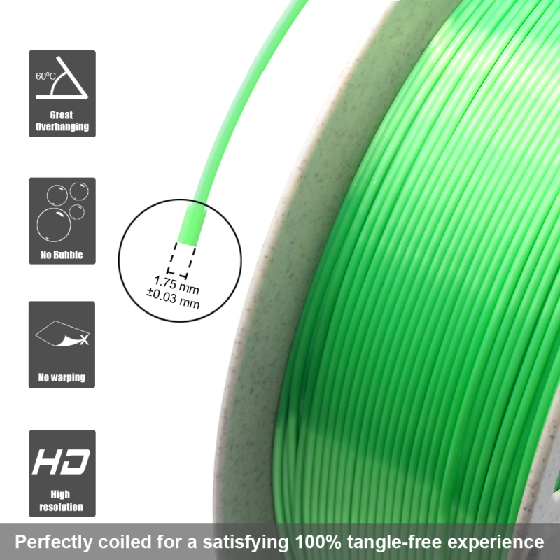 Silk PLA Filament 1.75 mm (+/-0.03 mm) 2.2 lbs (1 kg), Silky Shiny Shine