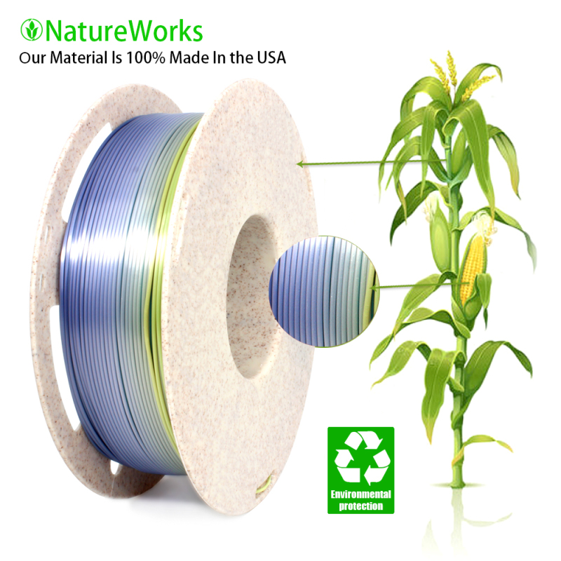 Silk PLA Filament 1.75 mm (+/-0.03 mm) 2.2 lbs (1 kg), Silky Shiny Shine