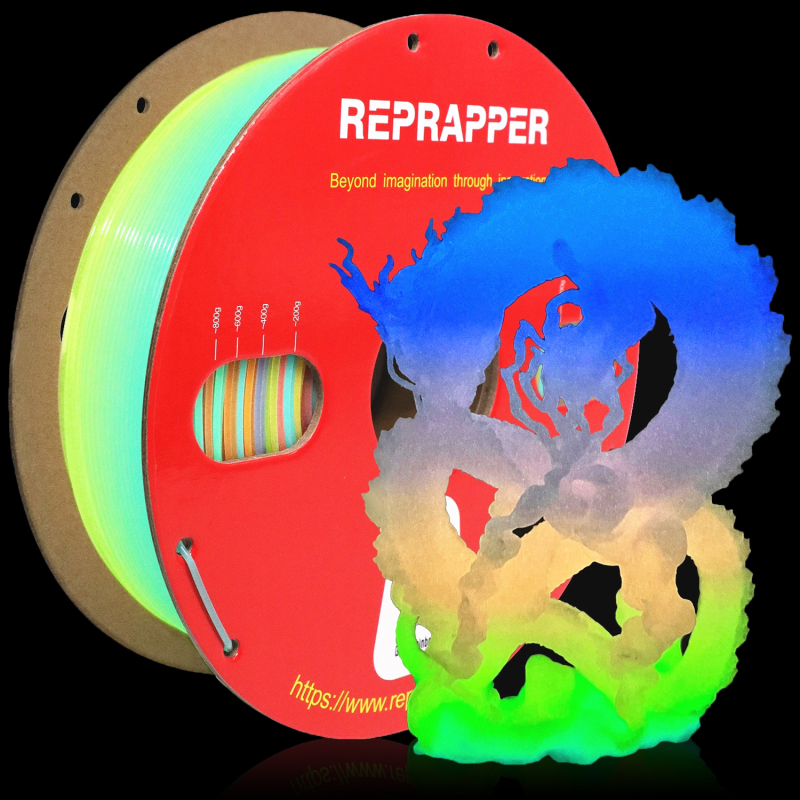 RepRapper Glow in The Dark PLA 3D Printer Filament 1.75mm (+- 0.03mm) 2.2lb (1kg)