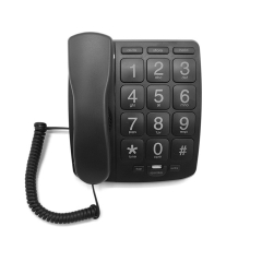 Preço de fábrica botão grande telefone com fio para idosos com baixa visão com alto-falante campainha controle de volume função montável na parede (PA023)