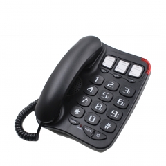 China Big Button Landline Telephone Factory With Three Groups Photo Memory Speakerphone And Loud Ringer For Seniors Elderly (PA026)