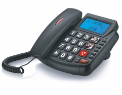 Téléphone fixe à gros boutons avec mémoire de numérotation rapide d'image et téléphone filaire pour personnes âgées avec volume de combiné amplifié de 40 dB (PA008)