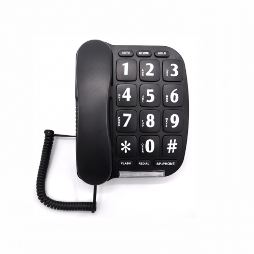 Amazon Hot Selling Big Button Telephone for Elderly Seniors and Fixed Landline Phone with Visual LED Ringer and Music on Hold (PA014)