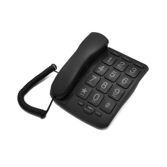 Preço de fábrica botão grande telefone com fio para idosos com baixa visão com alto-falante campainha controle de volume função montável na parede (PA023)