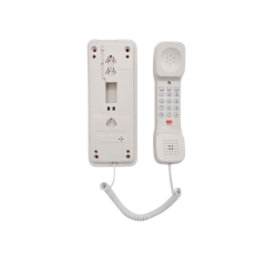 Telefone de hotel com fio Trimline moderno com função de rediscagem montável na parede para banheiro de hotel (PA047)
