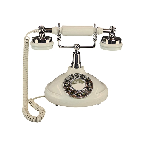 Venta caliente de Amazon Teléfono retro vintage con timbre de metal clásico y teléfono de casa con cable antiguo con botón pulsador (PA198)