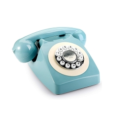 Teléfono antiguo de estilo americano con botón de rellamada y teléfono retro Royal Victoria único con tono de llamada mecánico (PA188)