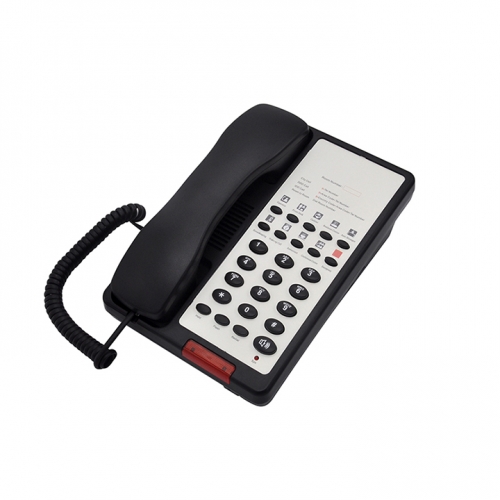 High Quality Hospitality Guest Room Hotel Phone with 10 Groups One-Touch Memories and Speakerphone Call Waiting Through PABX (PA043)