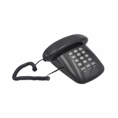 Teléfono retro con cable de una sola línea con números de botón de marcación básicos y teléfono con cable antiguo con función de rellamada (PA011)
