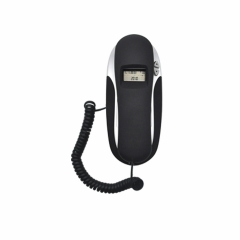 Téléphone d'identification de l'appelant Trimline de bureau de taille mini avec 38 numéros d'appel entrants de groupes et téléphone d'extension de ligne fixe à bouton en cristal (PA018)