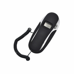 Mini tamanho desktop Trimline telefone de identificação de chamadas com 38 grupos de números de chamada de entrada e telefone de extensão fixa com botão de cristal (PA018)