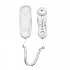 Teléfono Trimline con cable que se puede montar en la pared con 10 grupos, dos memorias táctiles y teléfono de microteléfono delgado que funciona en cortes de energía (PA017)