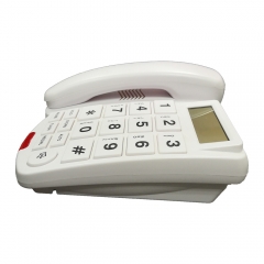 Teléfono de identificación de llamadas con cable y botón grande con teclas de marcación de memoria simples de un toque para personas mayores y altavoz bidireccional (PA029)