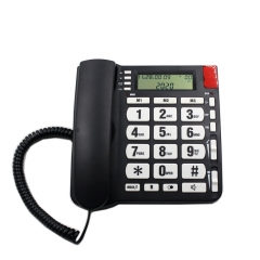 Telefone de identificação de chamadas de botão grande analógico de mesa da China com 4 grupos de teclas de memória de um toque e fabricante de viva-voz com campainha alta (PA032)