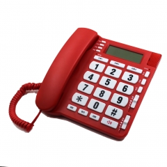 Teléfono de identificación de llamadas con botón grande analógico de escritorio de China con 4 grupos de teclas de memoria de un solo toque y altavoz con timbre alto Fabricante (PA032)